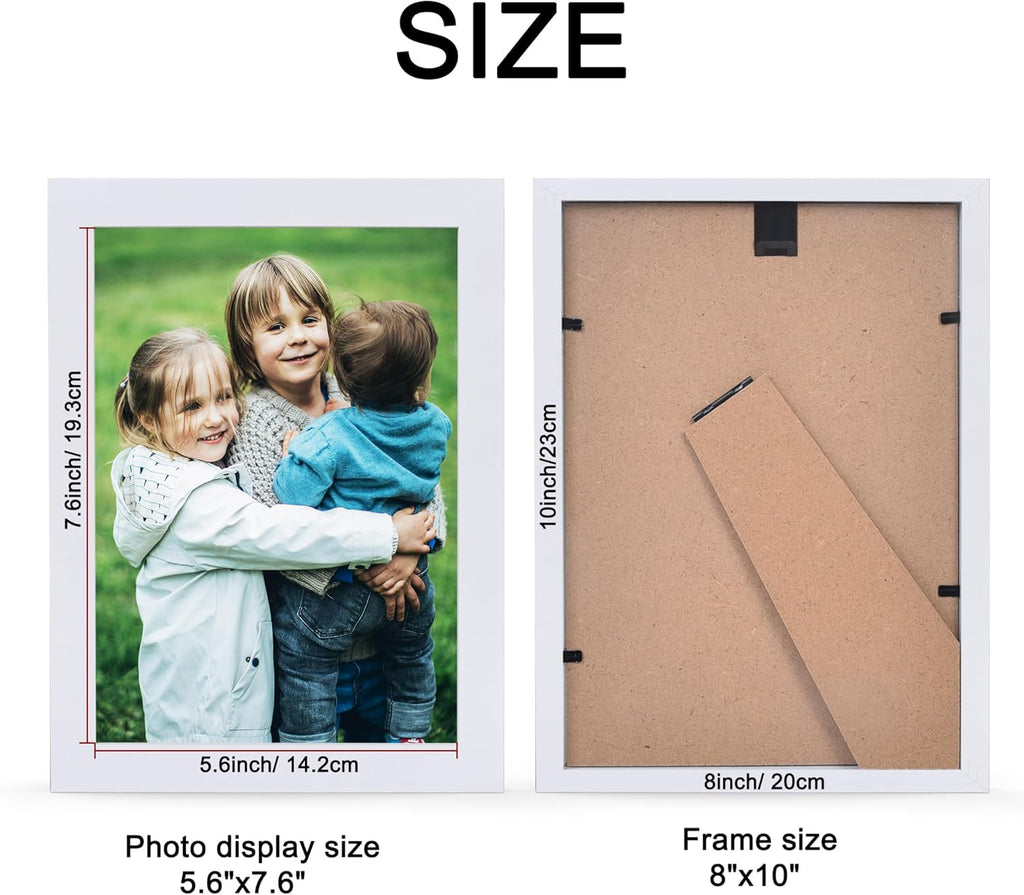 Custom Canvas Photo Prints with 8x10in Picture Framed, Personalized Picture Canvas Wall Art, Wall and Tabletop Display Photo Frame for Family Gifts for Mom/Men (White)