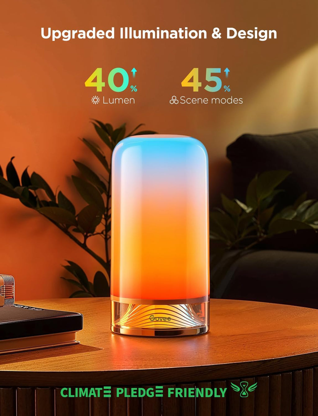Govee RGBIC Smart Table Lamp 2, Touch Bedside Small Table Lamp Matter, Alexa Compatible, LED Desk Lamp with 64 Scene Modes, Color Changing Lamp for Bedroom Living Room Dimmable Night Light(Corded)