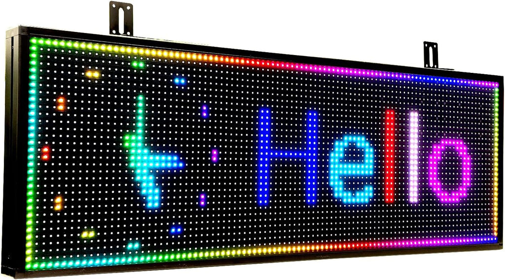 Scrolling Programmable Led Sign Outdoor Digital Word Led Pantalla Para Publicidad Usb Wifi Bright Advertising Enabled Control Display Small Message Board Lights 39"×14"