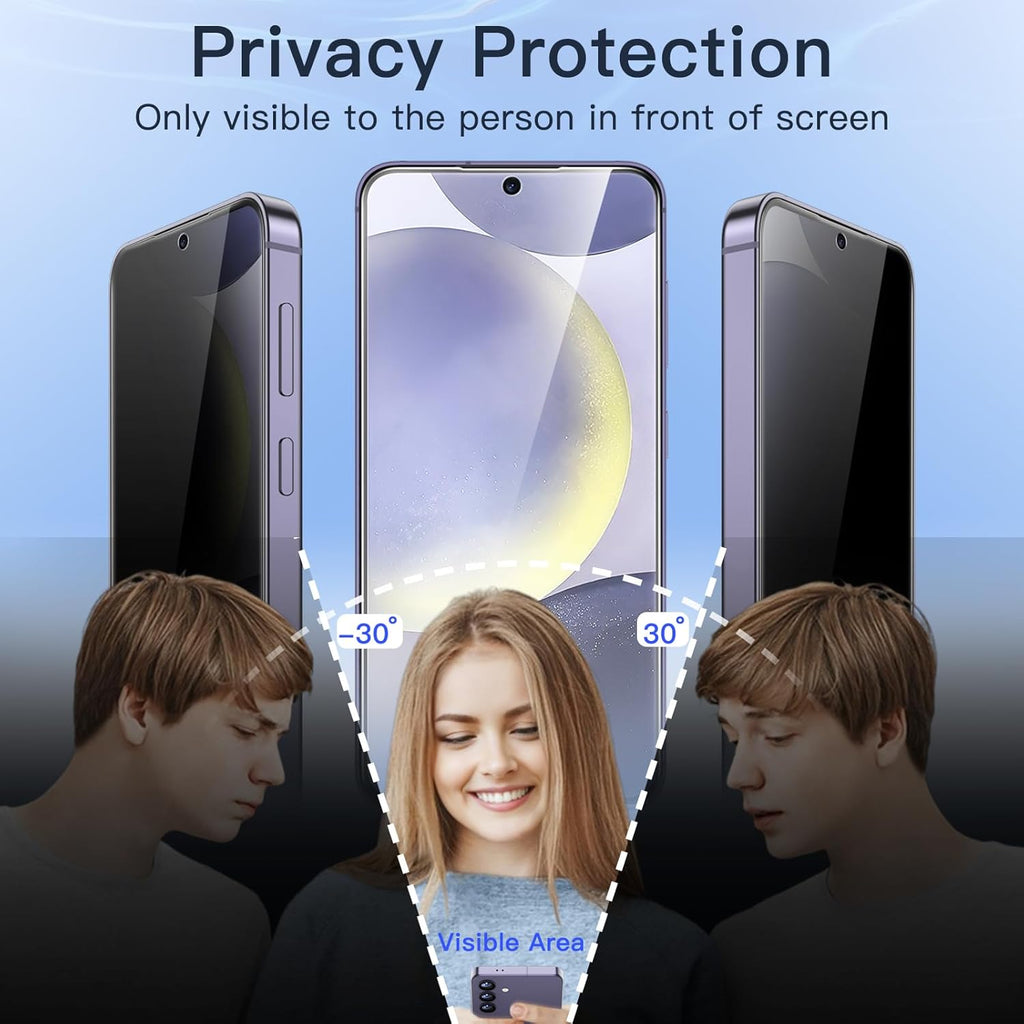 JETech Privacy Screen Protector for Samsung Galaxy S24+ / S24 Plus 5G 6.7-Inch with Camera Lens Protector, Anti-Spy Tempered Glass Film, Fingerprint ID Compatible, 2-Pack Each
