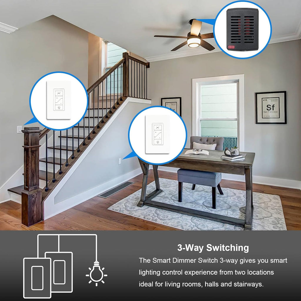 Fan Remote Control Kit, Small Size Receiver Ceiling Fan Remote Control Control for Hunter/Harbor Breeze/Westinghouse/Honeywell/Other Ceiling Fan MINI Black