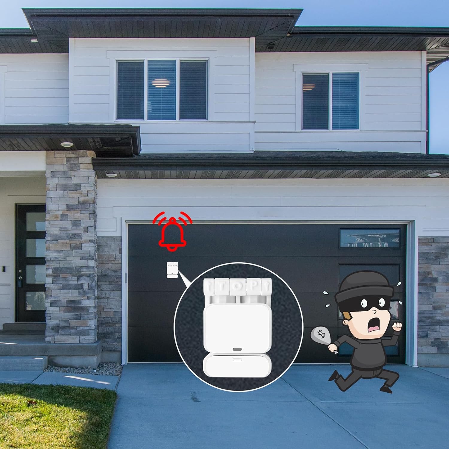 Garage Door Bracket/Mount for SimpliSafe Alarm Entry Sensors - Quick Installation & More Protection for Your Garage Door (1 Pack)
