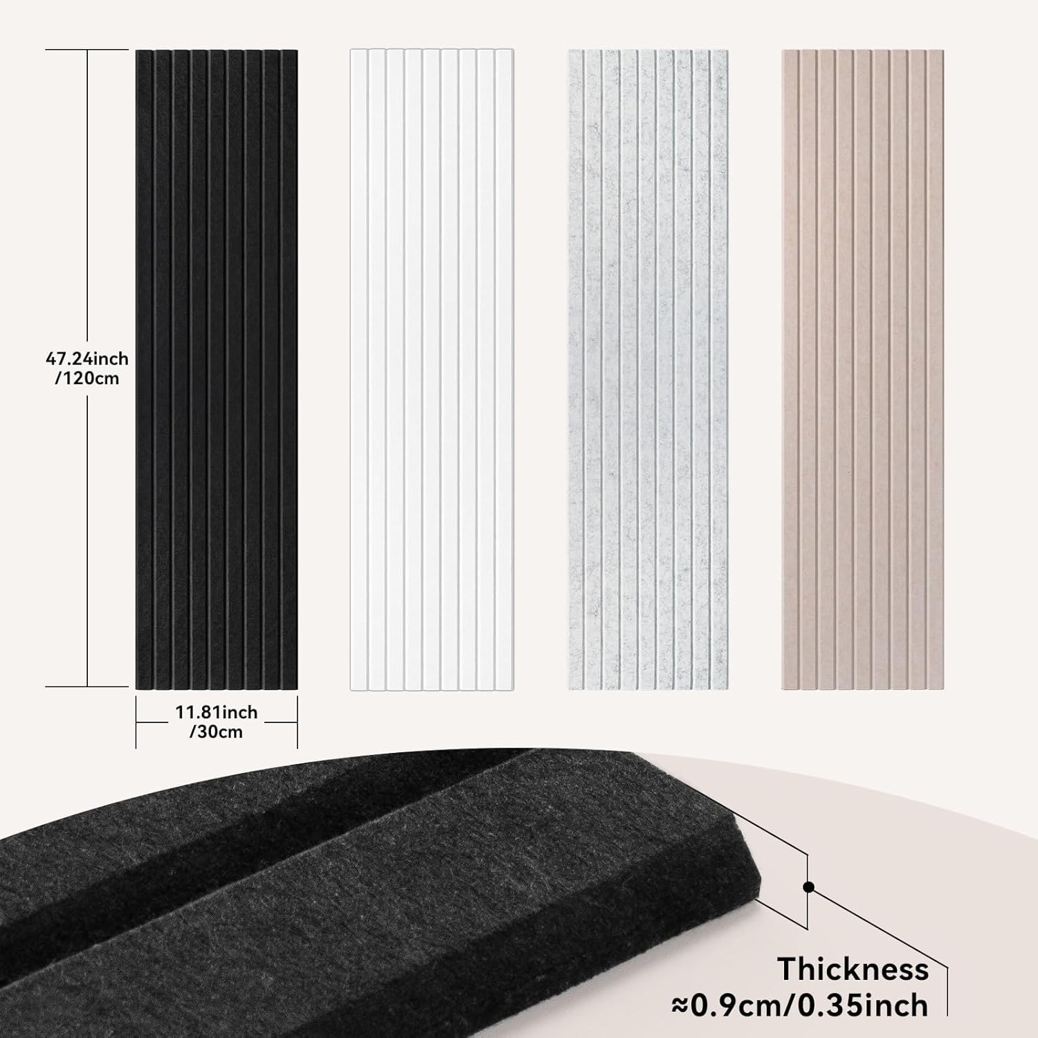 Self-Adhesive Acoustic Panels, 10 Pack Large Soundproof Wall Panel, High Density Sound Proof Panels, Decorative Absorbing Acoustic Treatment for Home Studio Office (Camel)