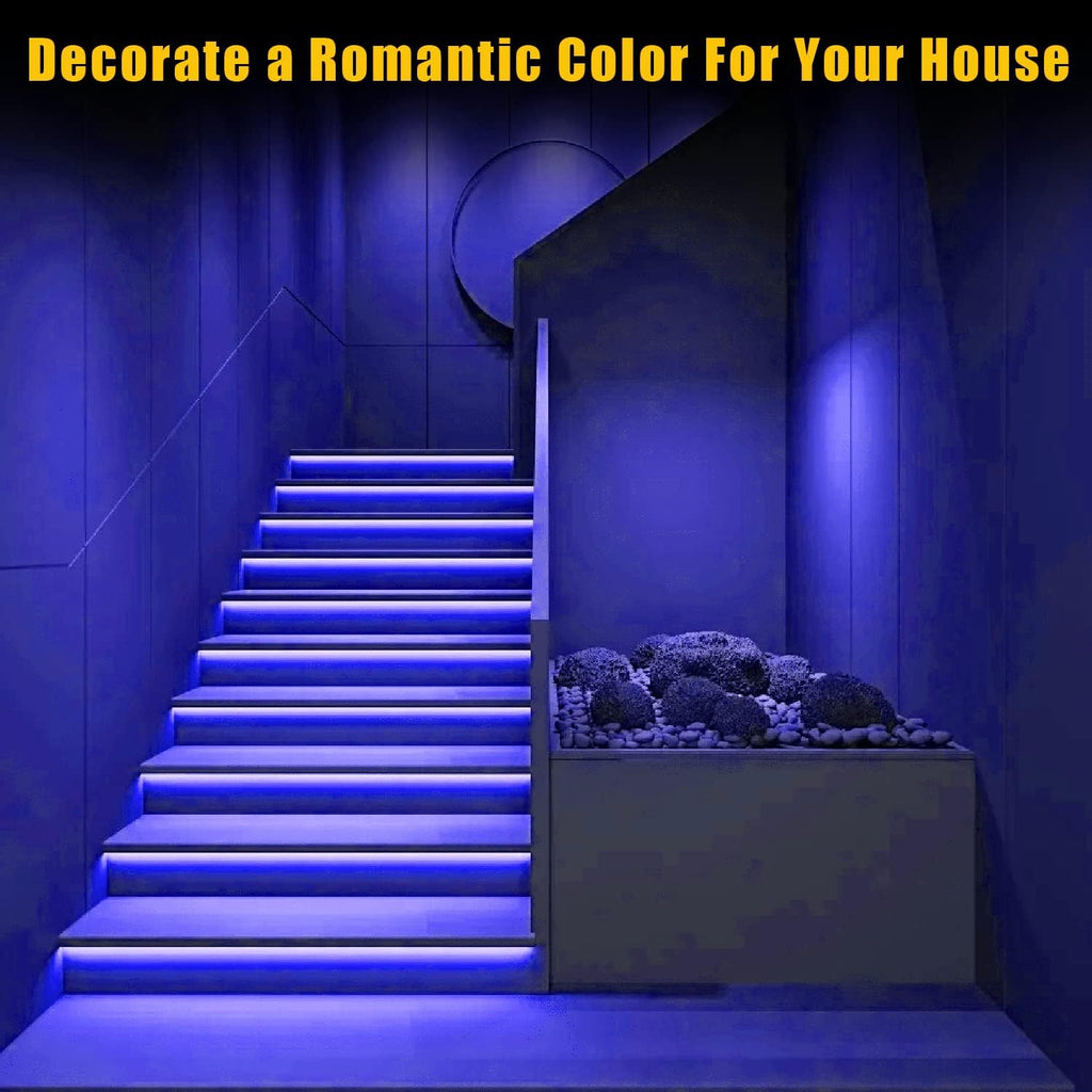 YM E-Bright Blue Led Strip Lights 16.4Ft for Bedroom Home Kitchen Boat Marine Indoor Outdoor IP68 Waterproof 5Meter 600SMD Upgrade Solid Silicone DC12V (No Power Adapter)