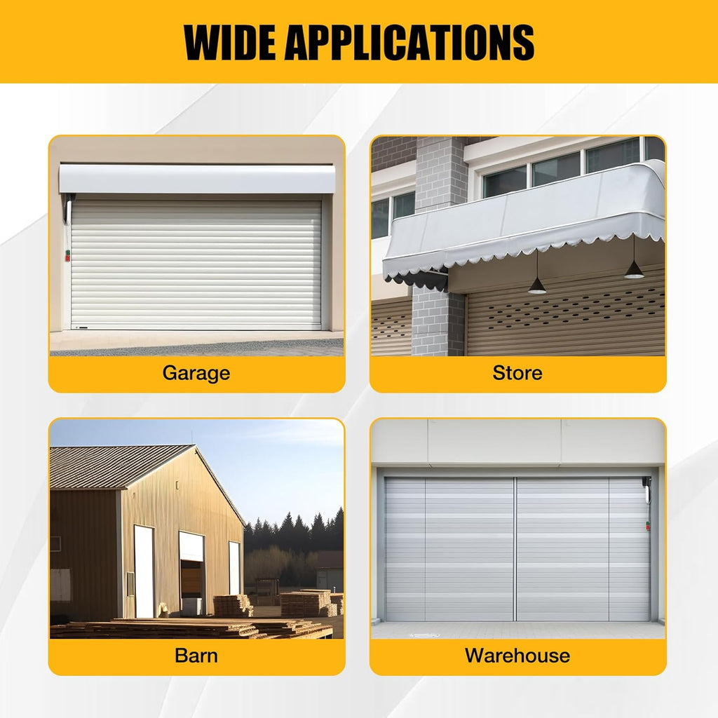 110V 800N 100W Automatic Roller Door Opener, Commercial Garage Electric Roller Shutter Door Opener Anti-Theft Rolling Code Smart Roller Opener Equipped with Two Remote Control for Garage/Shop Doors