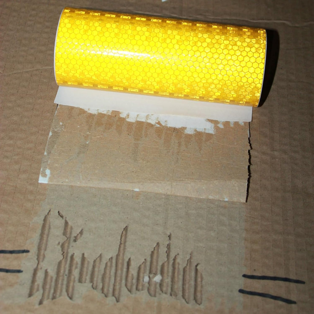 Yellow Reflective Tape 6 inch, Outdoor Waterproof High Visibility Warning Industrial Marking Tape, Safety Stickers (11 feet)
