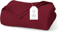BOLL & BRANCH Waffle Bed Blanket - King/Cal King, Holly - Luxury 100% Organic Cotton - Soft, Lightweight and Breathable - Textured Waffle Weave