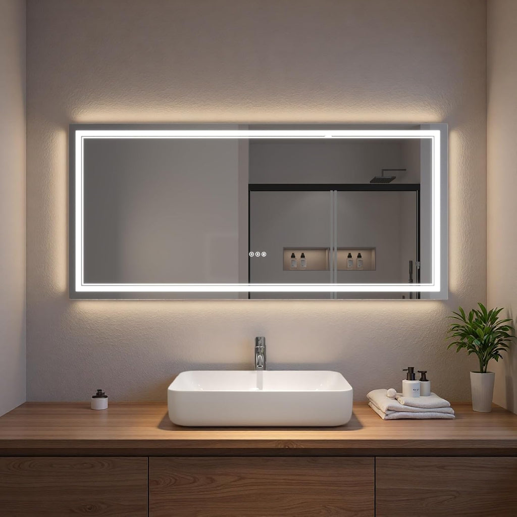 LED Bathroom Mirror with Lights, Wall Mirrors