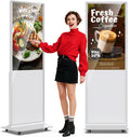 JIYANG 43 Inch Digital Signage Display,Indoor Floor Standing Touchscreen Advertising Display Kiosk Android System,Commercial LCD Totem Support HDMI-in,Store Displays Screens and CMS System(White)