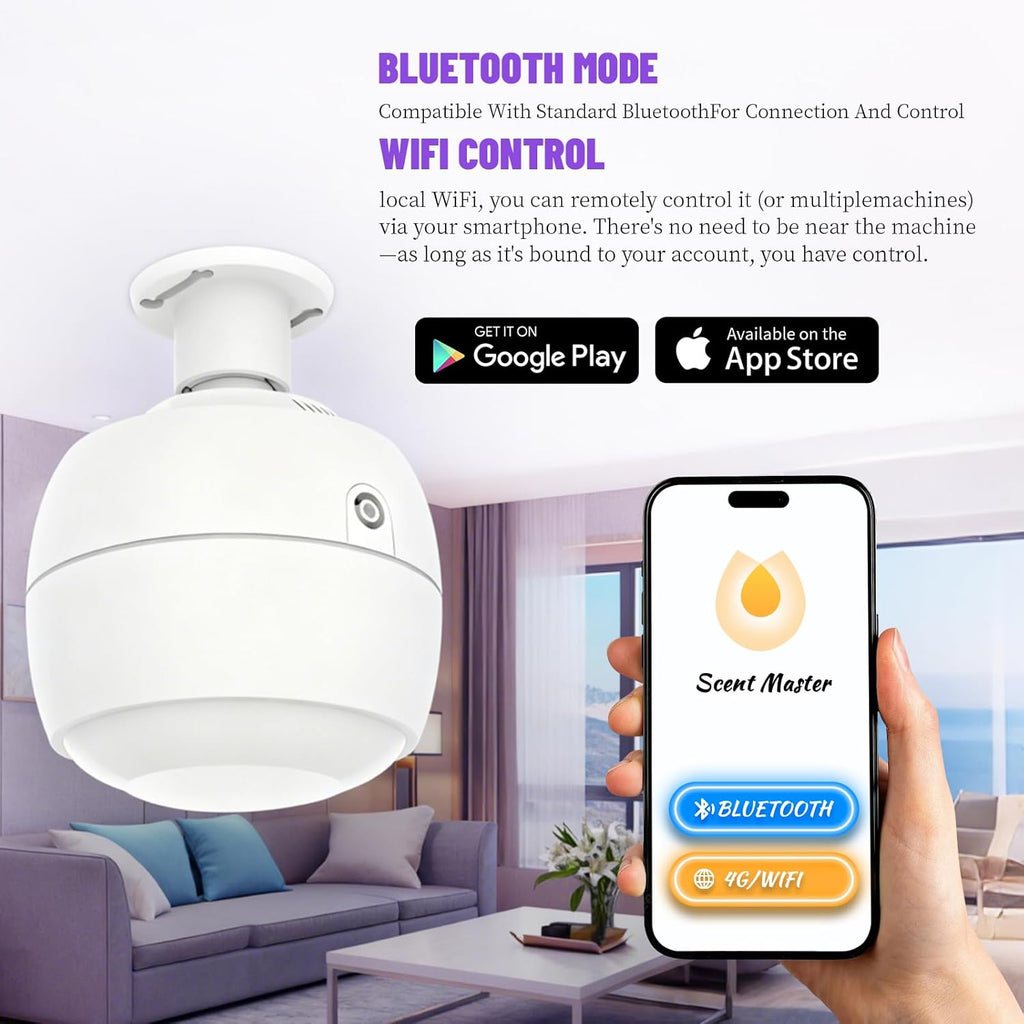 Ceiling-Mounted 3500 Sq.Ft Smart Scent Machine - HVAC System, Whole House Aroma & Hotel Collection Diffuser, Waterless Essential Oil Diffuser for Home, Office,250ML Capacity, Cold Air Tech