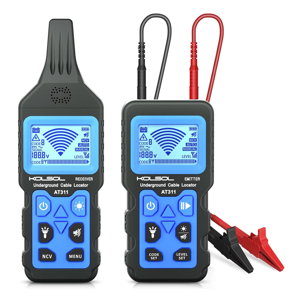Underground Wire Locator, Cable Tester with Rechargeable 1500mAh Battery for 12-400V DC/AC Voltage Lines, Wire Tracker for Wall Cables, Electrical Lines, Water and Gas Supply Pipeline Path