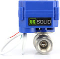 U.S. Solid 1/4" Motorized Ball Valve 85-265V AC Brass Electric Ball Valve, 2 Wire Automatic Return Configuration, Full Port, Normally Closed