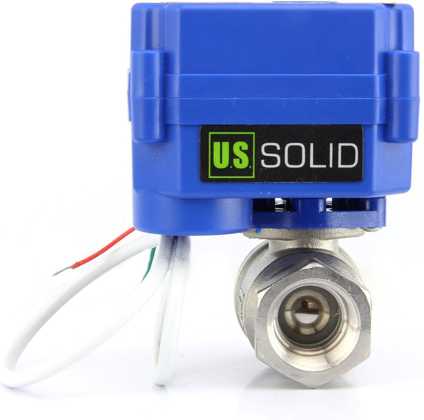 U.S. Solid 1/2" Motorized Ball Valve 85-265V AC Stainless Steel Electrical Ball Valve, 2 Wire Auto Return Setup Normally Closed
