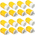 Sherr 16 Pcs Extension Cord Ends 15A 125V 2 Pole 3 Wire Heavy Duty Replacement Male Plug Female Connector Set 5-15P 5-15R Straight Blade Plug Grounding Type/ETL Listed (Male,Female)