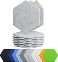 12 Pack Acoustic Panels Self Adhesive Sound Proof Foam,High Density Sound Acoustic Foam Panel,12X10.23X0.4 Inch Hexagon Wall Panels in Home,Office,Reccording Room,Studio(Silver Gray)