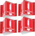 T&R Fire Extinguisher Sign, Fire Extinguisher with Down Arrow - 4 Pack - 8 x 6 Inches Acrylic, 4 pre-drilled holes, Includes Matching Screws, Use for Home Office/Business