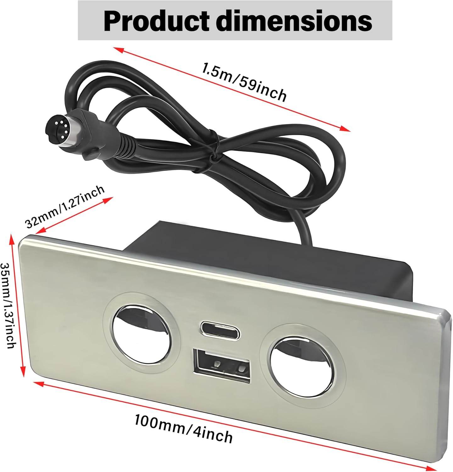 Electric Recliner Switch, Square 2Button 5Pin Chair Lift Controller,Compatible with Okin Limoss Lane Lazy Chair with USB Type C Charging Port,Electric Sofa Controller Stand