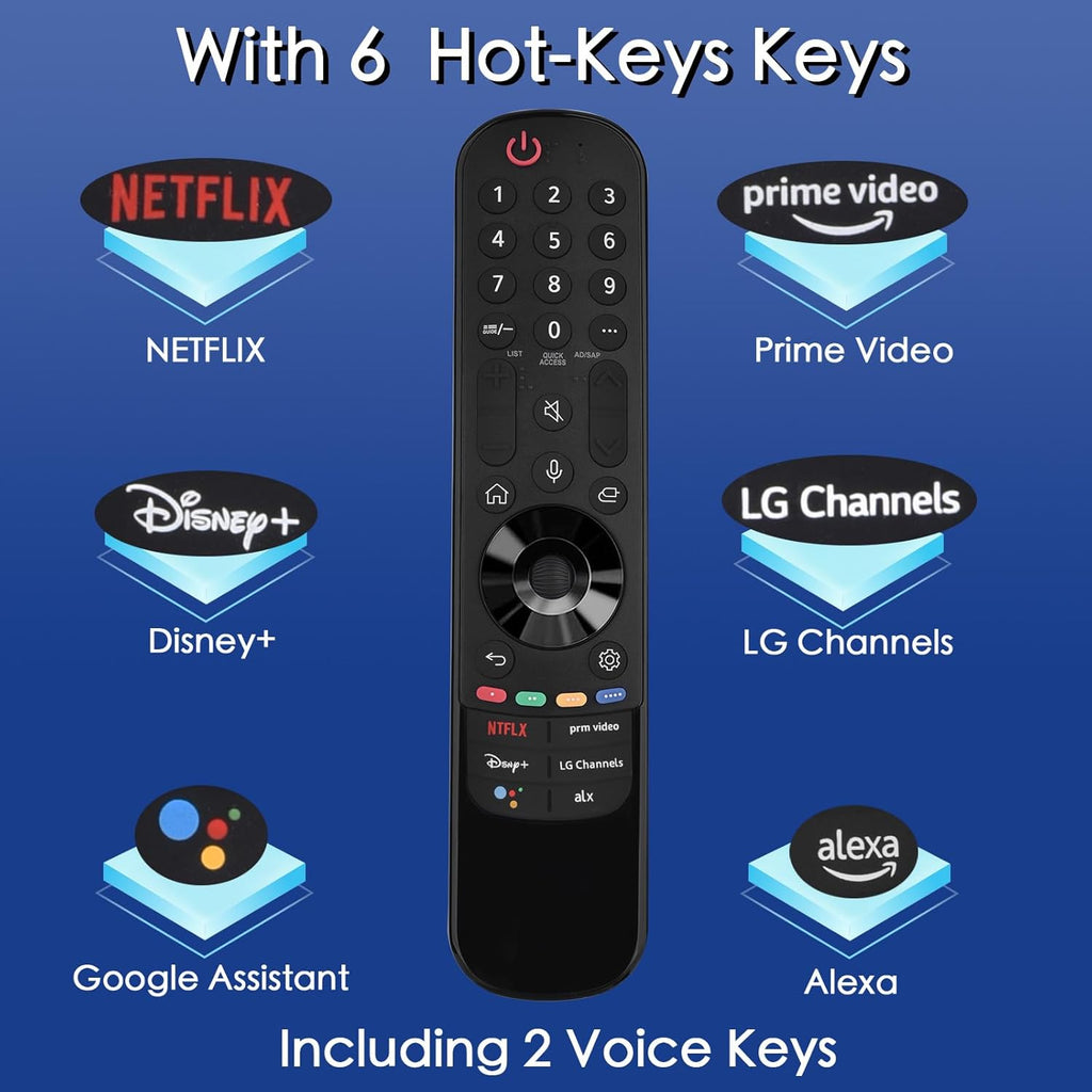 for LG Smart TV Remote,Magic Control with Voice and Pointer Function,AN-MR24GA/MR23GA/MR22GA/MR21GA/MR20GA/MR19GA Replacement for 2019-2024 LG WebOS,OLED,QNED,NANOCell,4K,8K etc.AKB76039902