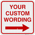 Custom Square Left or Right Arrow Sign, Personalize for Office, Business, Workplace, office, Home, Airbnb, Delivery Signs, 18x18 Inches Yellow, 3M EGP Reflective .063 Aluminum, Fade Resistant,