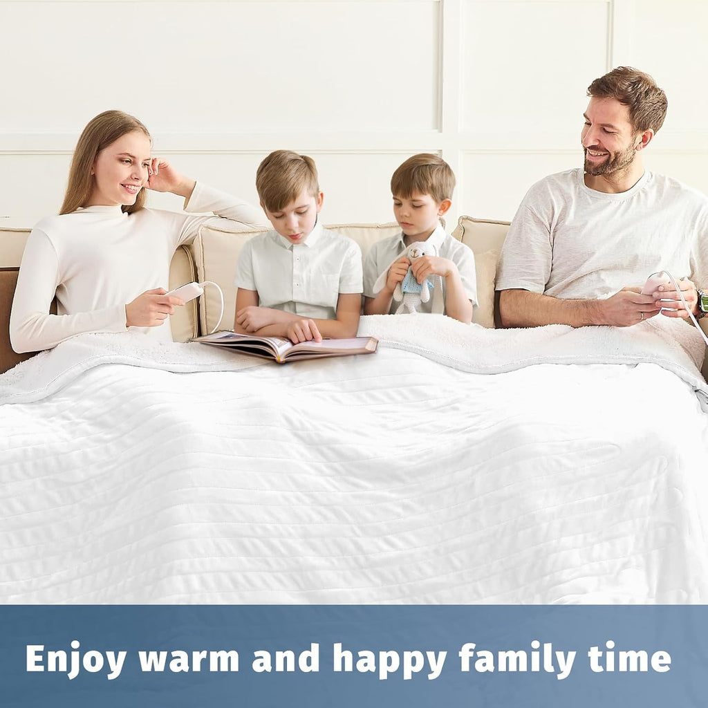 Heated Electric Blanket King Size - 90" x 100" Heating Blanket with Dual Control, 10 Heating Levels & 8 Hours Auto Off, Soft Warm Flannel Blanket, Christmas Birthday Gifts for Senior Grandma