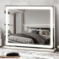 ROLOVE 23x18 Inch Vanity Mirror with Lights, 3-Color Modes, Dimmable LED Mirror with Touch Control - Large Makeup Mirror for Dressing Room (Wall/Tabletop Mount)