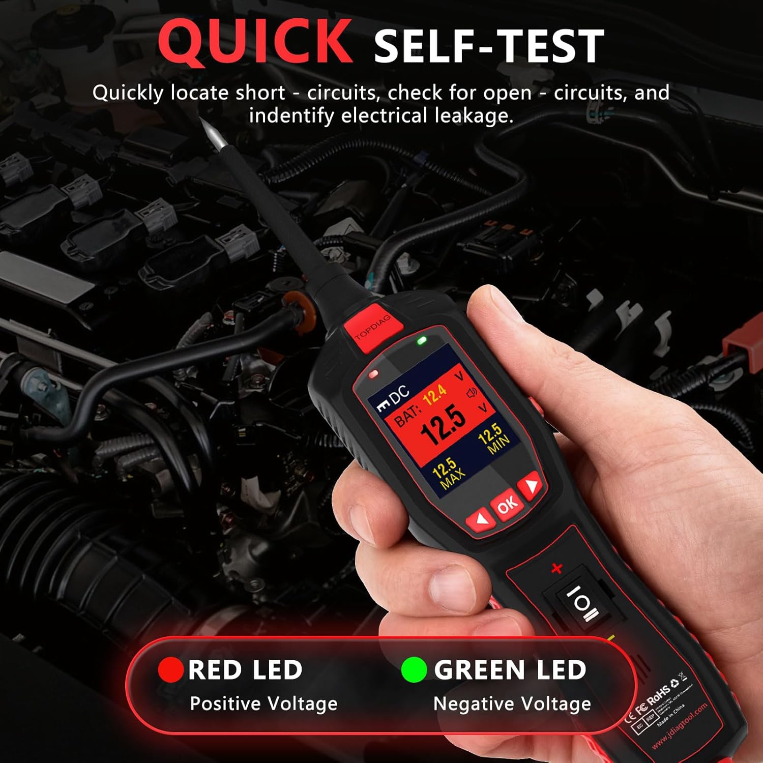 Electrical Tester for 6V-30V Cars, Short Circuit Breaker Finder Tool, Automotive Circuit Tester, Voltage Tester, P150