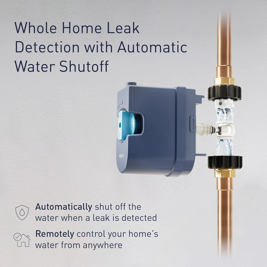 Moen Flo Smart Water Monitor and Automatic Shutoff Sensor, Wi-Fi Water Leak Detector for 3/4-Inch Diameter Pipe, 900-001