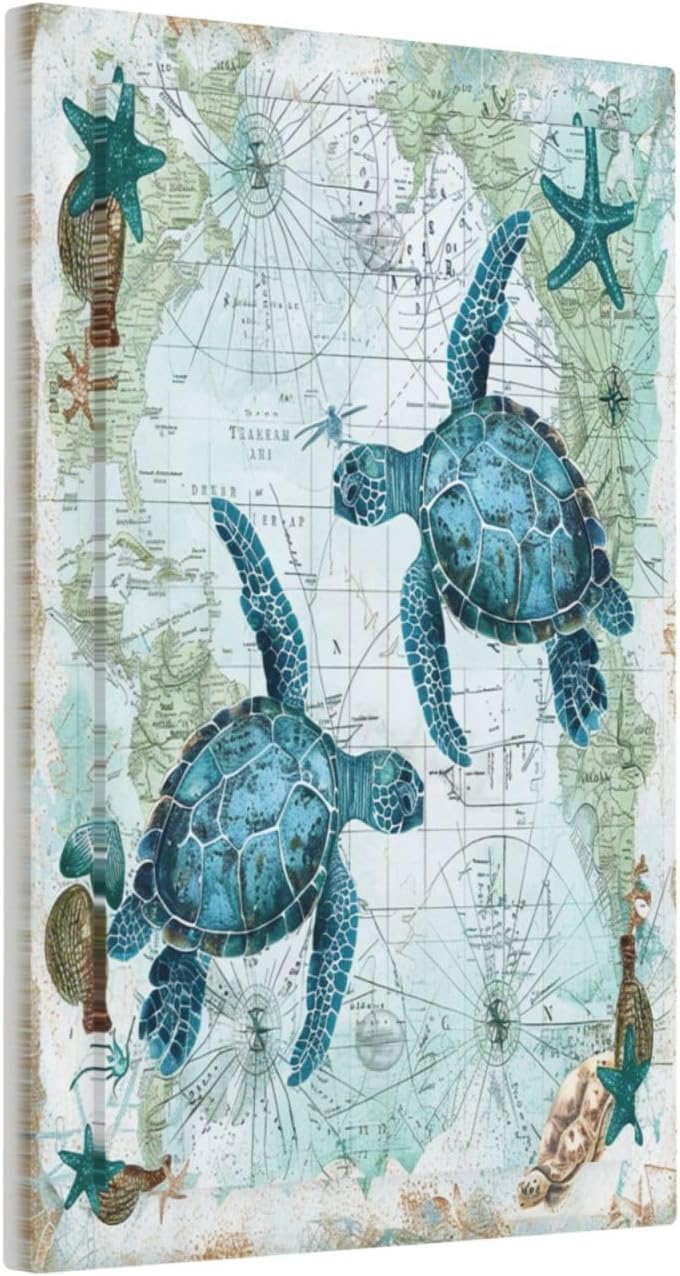 Light Switch Cover Plate Nautical Green Sea Turtles Beach Blue Ocean 1 Gang No Device Blank Electrical Wall Plates Faceplate Decorative Switch Plate For Bathroom Kids Room Decor