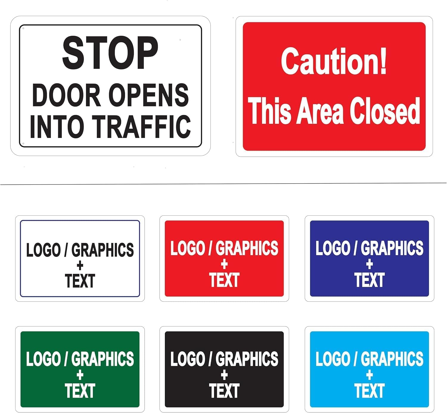 Custom Metal Sign, Choose your own Colors, Fonts. Add Graphics, Outdoor Protection. Heavy-Duty Rust-Free Commercial Grade Aluminum Sign - 10"x14" (landscape style 1)