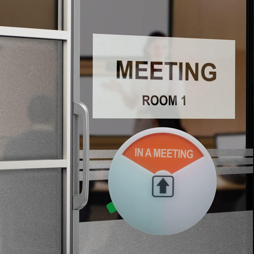 Privacy Sign,Out of Office/Please Come In/In a Meeting/Office/Conference Sign with Strong Adhesive Tape, 4 x 4 x 0.3 Inch Acrylic (White-6 Pack)