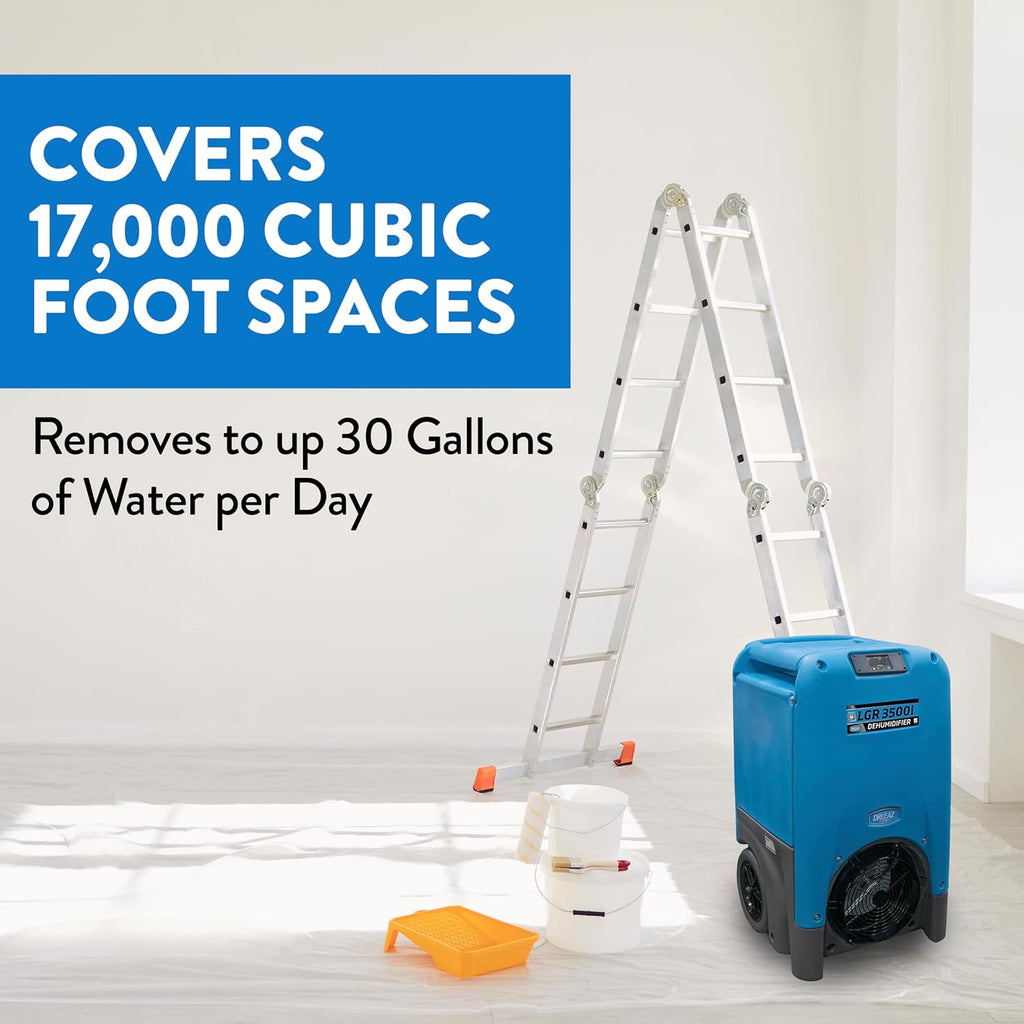 Dri-Eaz LGR 3500i Commercial Dehumidifier with Pump, 30 Gallon, Industrial Dehumidifier