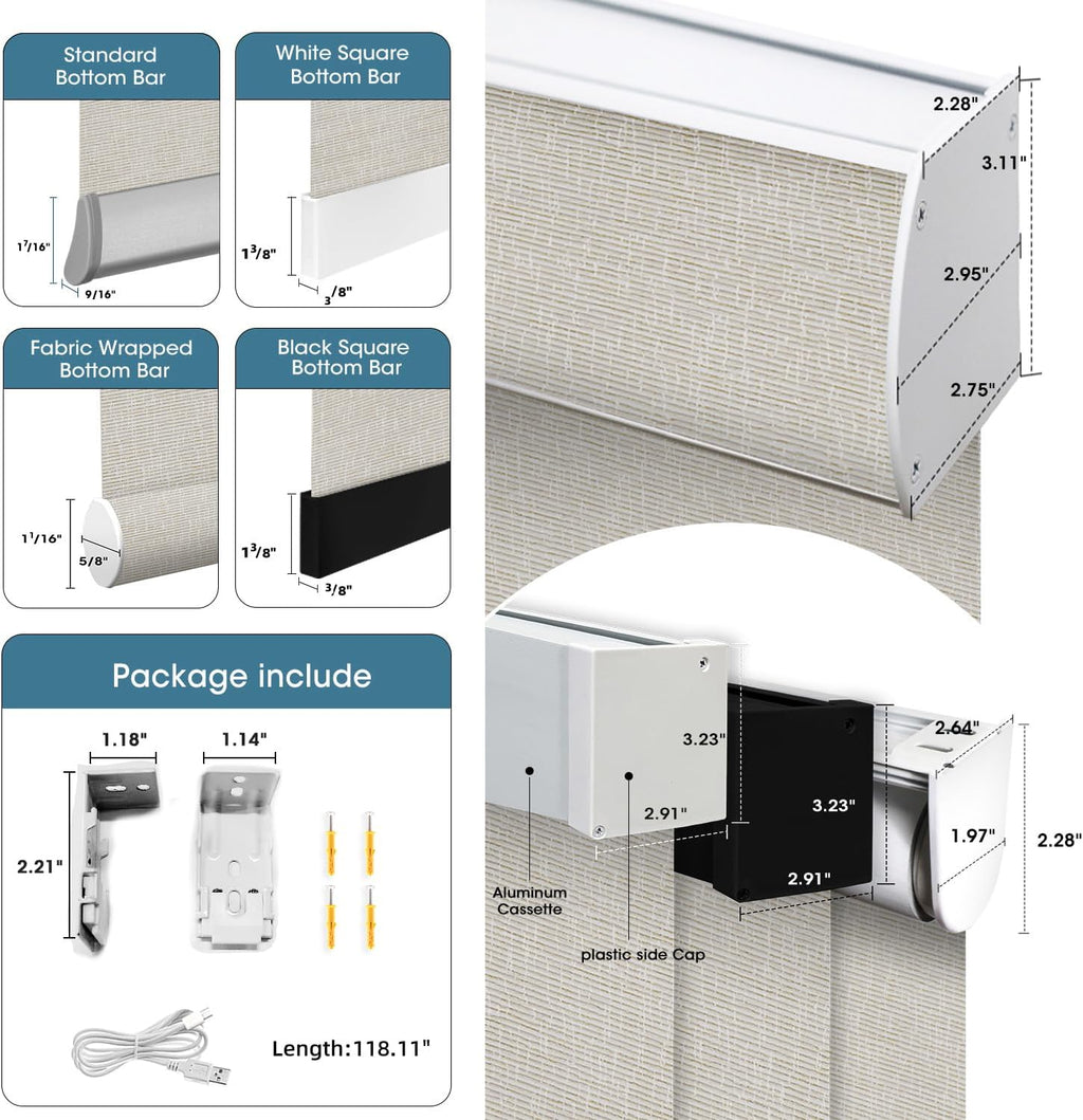 SmartWings Motorized Light Filtering Shades, 70% Blackout, Custom Size, Rechargeable Battery, Works with Matter/Apple HomeKit, Alexa, Thread/Zigbee, Remote Optional, 70% Safari Cream