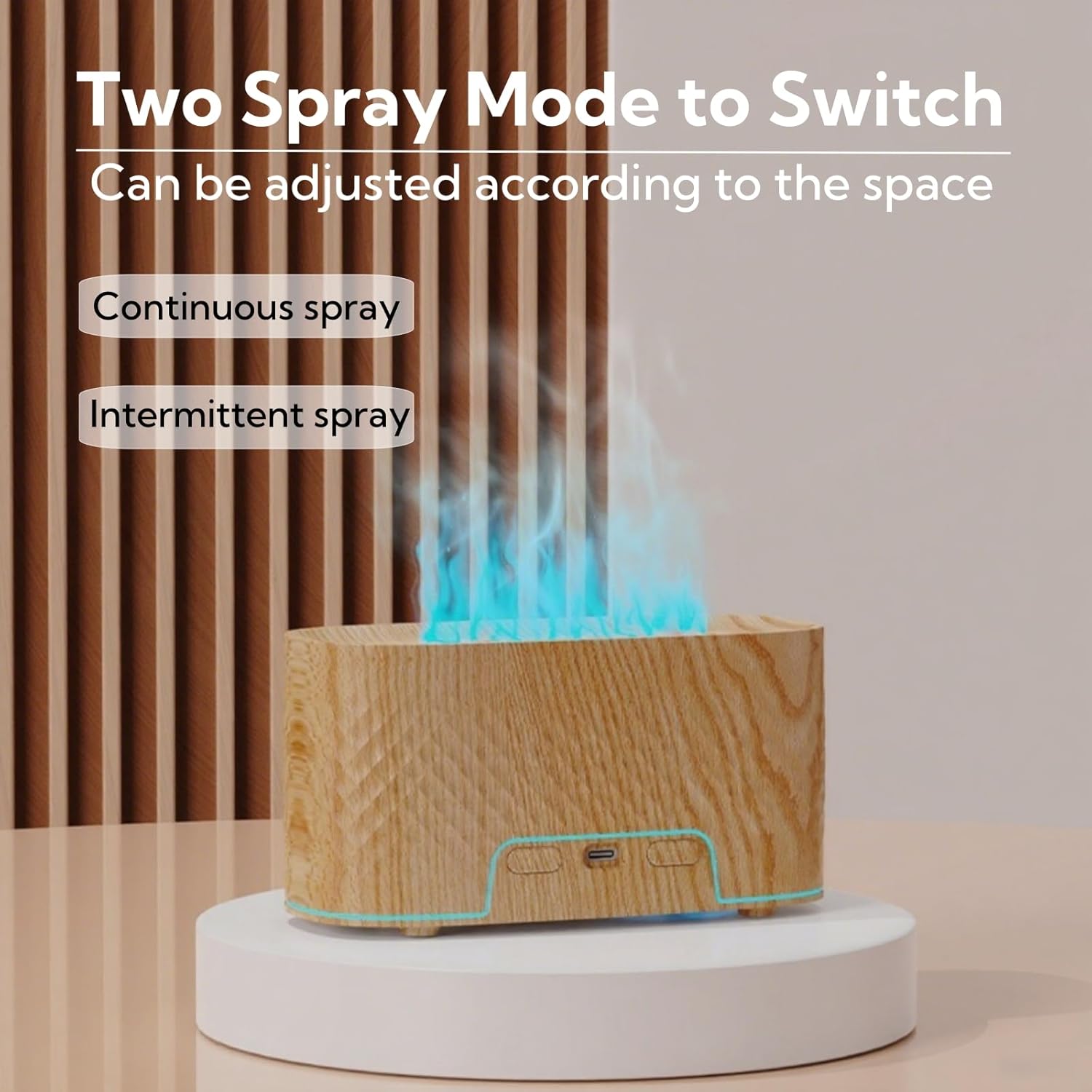 Portable Small Humidifier Dual Nozzle - Large Cool Mist Humidifiers Double Spray Ports, Water Shortage Protection, Ultra-Quiet, Mini Humidifier for Bedroom Plants Office Car Travel (Flame Volcano)