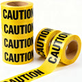Caution Tape 6 Pack 3 inch x 1000 feet, Bright Yellow w/Bold Black Text, 3" Wide for Maximum Readability Strongest & Thickest Tape for Danger/Hazardous Areas