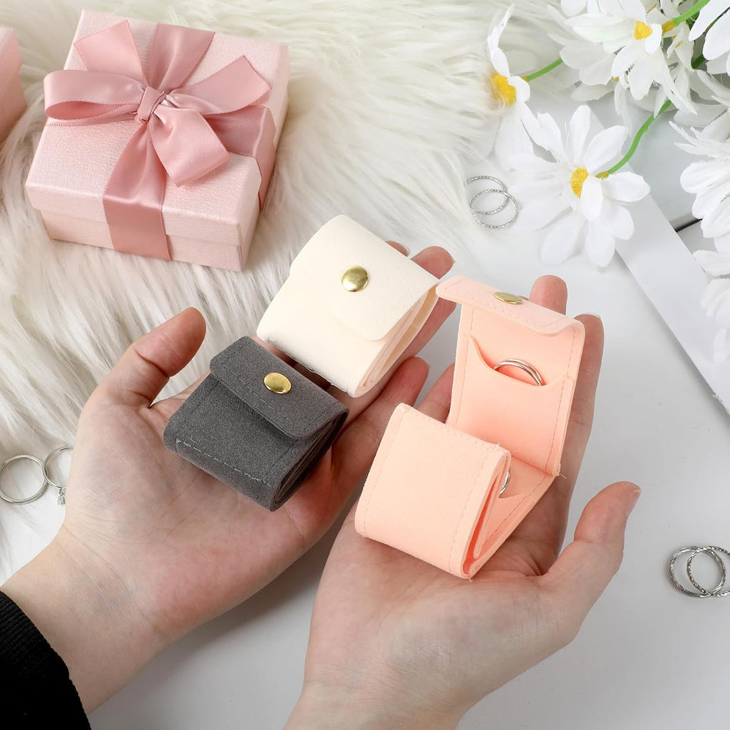 3 Pack Mini Travel Jewelry Case Lightweight Foldable Small Jewelry Organizer Travel Jewelrys Pouch for Rings, Earrings, Necklaces, Chain Bracelets, Brooches