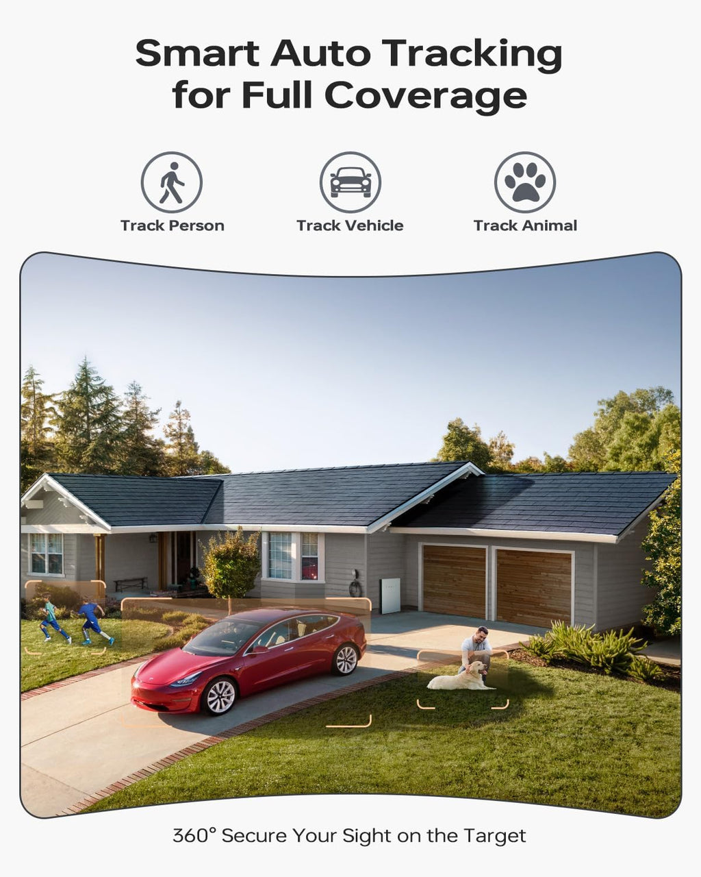 Wireless Security Camera System Outdoor: 4pcs 6MP Dual Lens Dual Screen PTZ Outdoor Cameras with Auto Tracking, 4K 10CH 1TB HDD NVR for Home Security, Color Night Vision, 24/7 Record