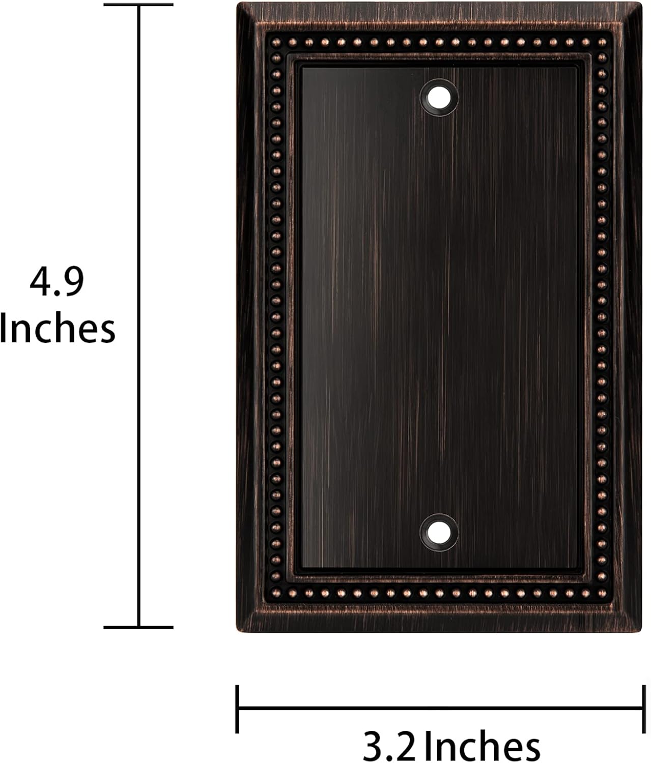 Henne Bery Sunken Pearls Heavy Duty Decorative Wall Plate Switch Plate Outlet Cover (Single Blank, 2 Pack, Aged Bronze)