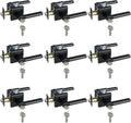 Keyed Entry Door Lever with Lock, Heavy Duty Square Interior Handle for Front Door and Office, Matte Black, Reversible for Right&Left Handed, 9Packs