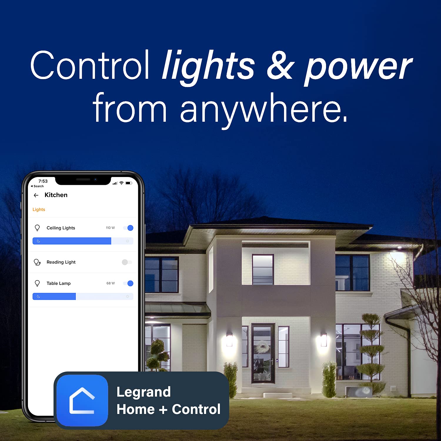 Legrand Radiant with Netatmo Smart Wi-Fi Enabled Tru-Universal Rocker Dimmer Switch in Light Almond, WNRL50LA