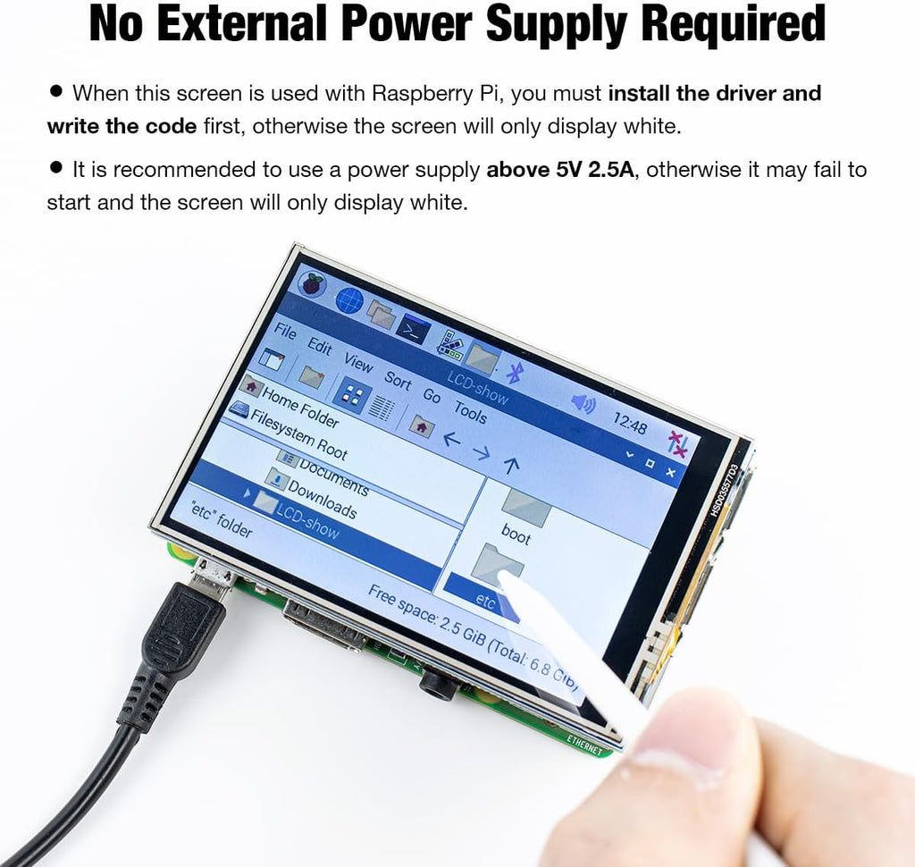 3.5 Inch 480x320 Touch Screen TFT LCD SPI Display Panel for Raspberry Pi B, B+, 2B, 3B, 3B+,4B, 5