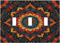 Light Switch Covers Boho Colorful Mandala 3 Gang Wall Plates Triple Toggle Outlet Cover Decorative Switchplates Electrical Panel Cover for Kitchen Living Room 4.8 X 6.7 IN