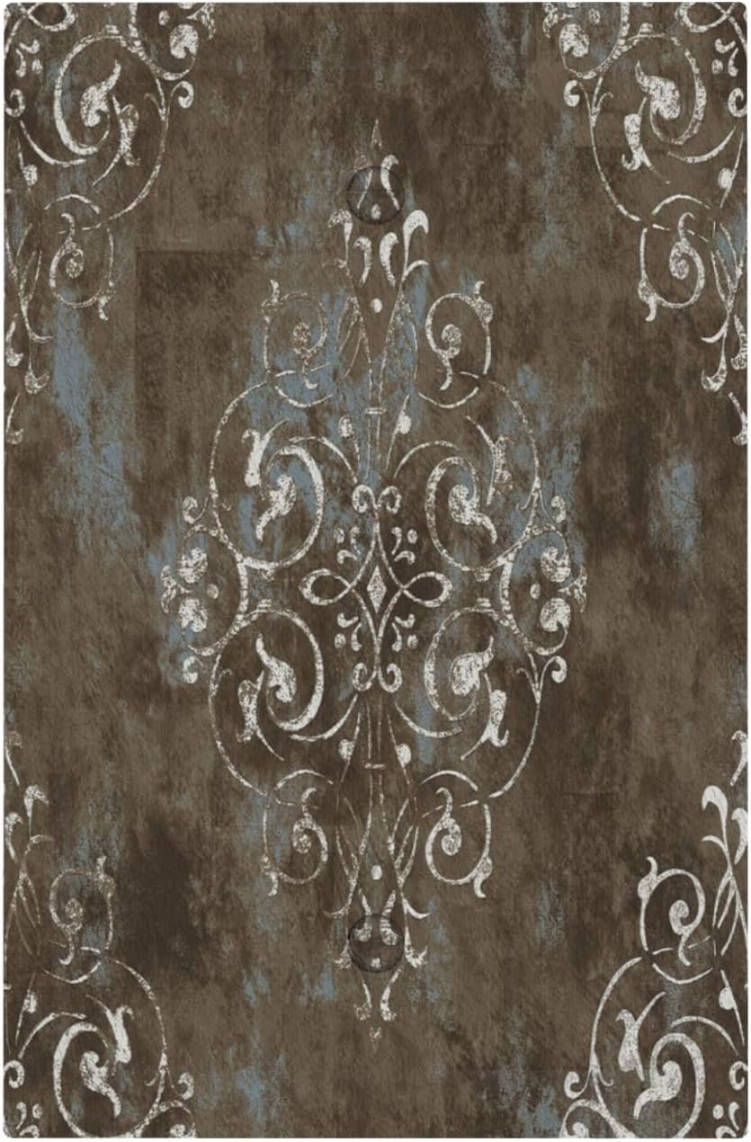 Decorative Light Switch Plate Covers Vintage Brown Abstract Floral Pattern 1 Gang No Device Single Blank Outlet Covers Wall Plate Light Switch Cover Plate Faceplate for Bedroom Home Decor