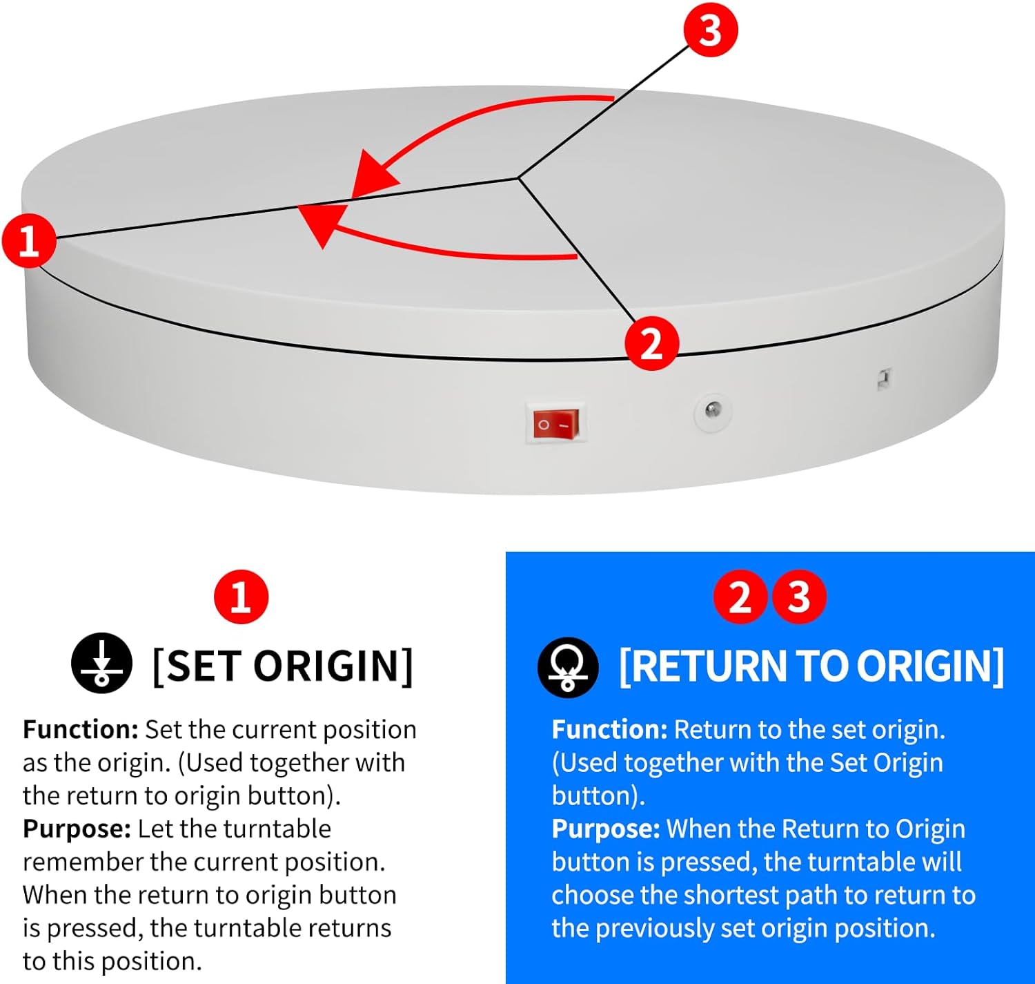 Programmable Motorized Electric Turntable Command-Controlled Rotating Platform Photography Turntable Secondary Development Motorized Electric Lazy Susan for 3D Scaner or Display with USB/Wi-Fi