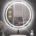 Round LED Bathroom Mirror with Lights, Backlit & Front Lighted, Wall-Mounted Vanity Mirror 3000K/4000K/6000K, Memory Functions, Anti-Fog, Dimmable Smart Mirror (Round 30" x 30")