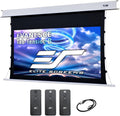 Elite Screens Evanesce Tab-Tension B, 110-inch 16:9, 4K / 8K HD, Recessed in-Ceiling Electric Tab Tensioned Projector Screen, Matte White Projection Screen Surface Programmed Remote Kit, ETB110HW3-E8