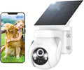 Noorio Solar Security Cameras Wireless Outdoor, 2K Pan/Tilt 360° View Solar/Battery Powered 2.4G WiFi Cameras for Home Security w/Color Night Vision, 2-Way Audio, SD/Cloud Storage
