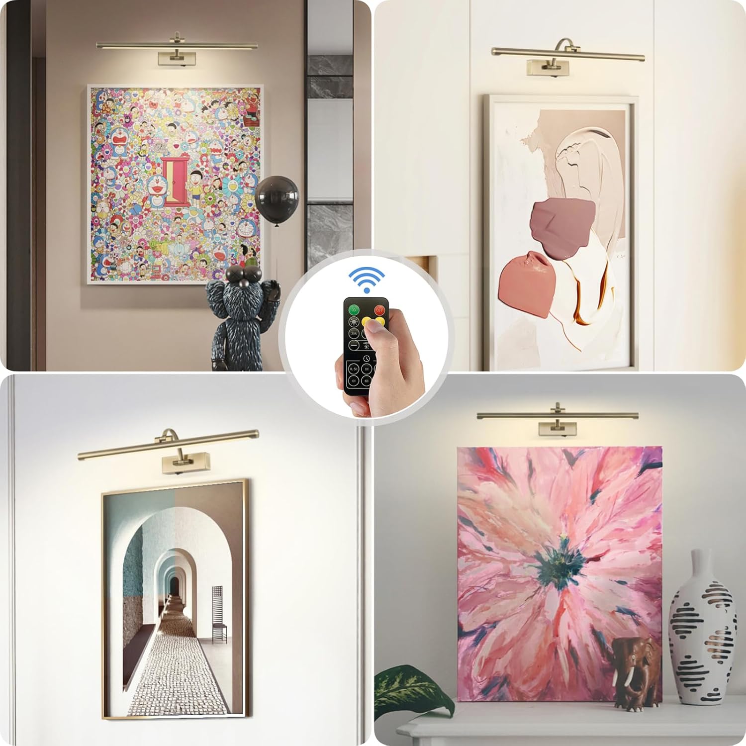Antique Bronze Picture Light, 23.6 Inch Remote Control Painting Lights for Wall Cordless, 3CCT Dimmable Wall Lights for Pictures, Rechargeable Art Light for Pictures On Wall with Timer