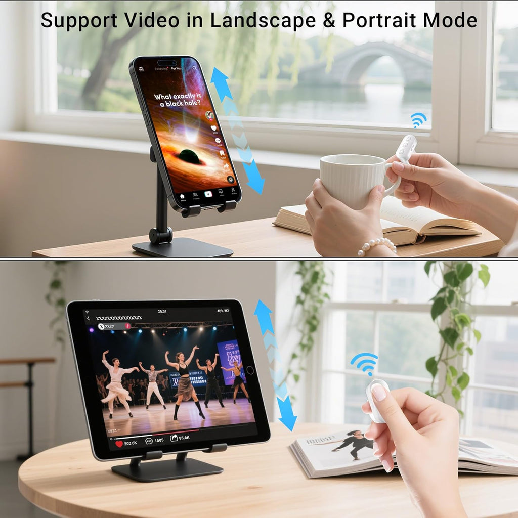 Scrolling Ring Remote for TikTok YouTube IG Shorts Video Landscape Portrait, Fingertip Wireless Scroller Page Turner Clicker for Kindle APP Compatible with iPhone iPad Android Phone Tablet (White)