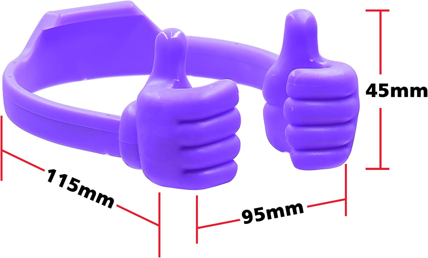 Honsky Cell Phone Tablet Stands (Pack of 5) Thumbs-up Cellphone Holder, Tablet Display Stand, Mobile Smartphone Mount Cradle for Desk Desktop - Universal, Multi-Angle, Cute, Purple