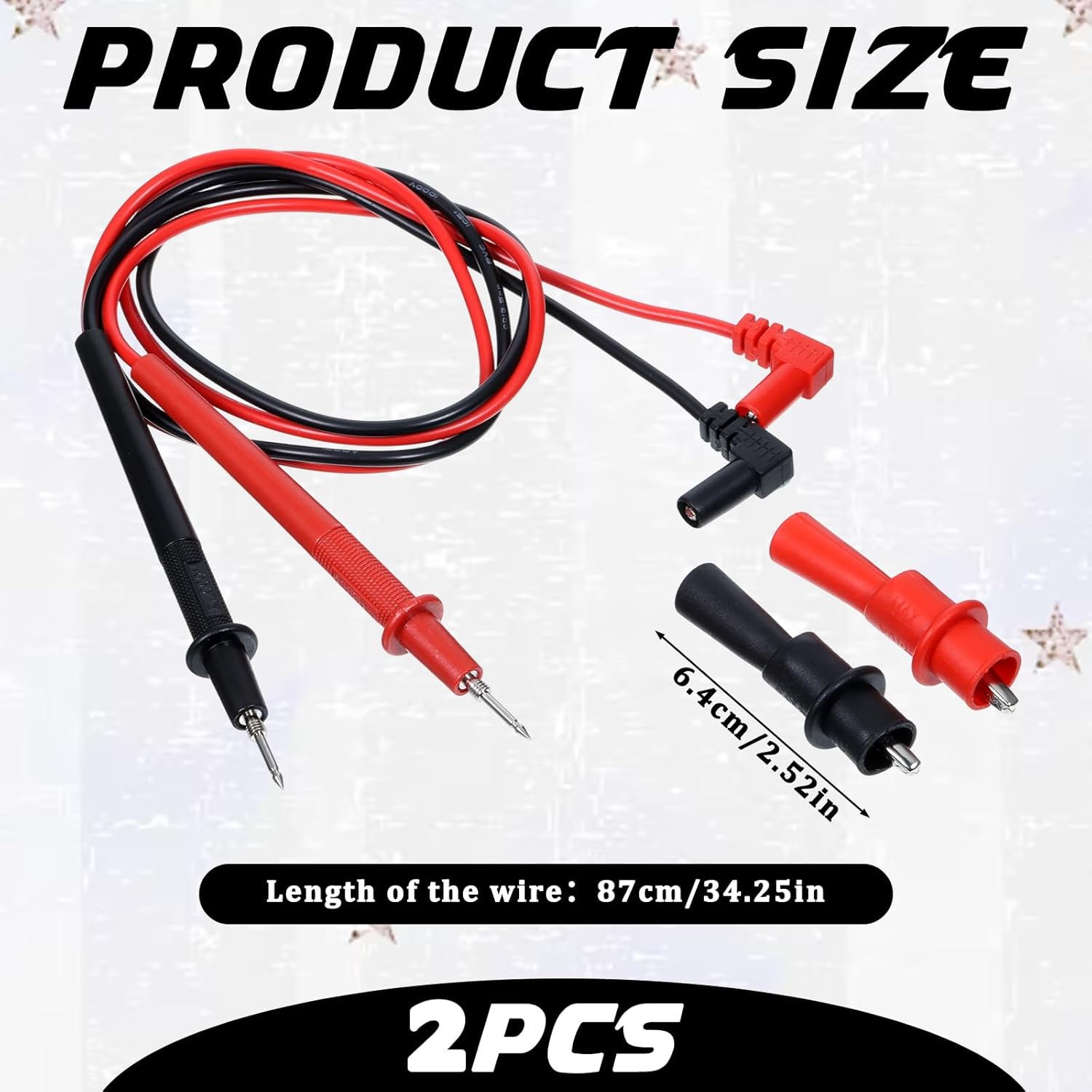 2 Pcs Multimeter Leads Digital Multimeter Test Leads 1000V 10A Alligator Clips Long Banana Plug Multimeters Probe Test Lead Cable Professional Probe Kit Multi Meter Clamp Tester Probes